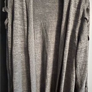 Torrid Gray Cardigan w/Criss Cross Sleeve Design - Size 4x